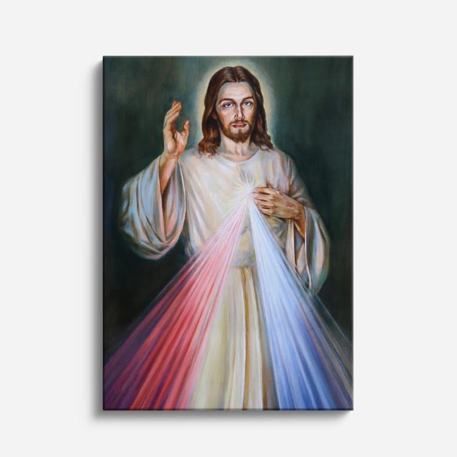 cuadro canvas religión cristiana cristo de la misericordia divina vertical