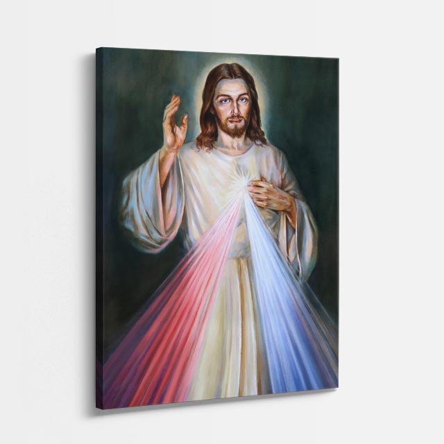 cuadro canvas religión cristiana cristo de la misericordia divina vertical