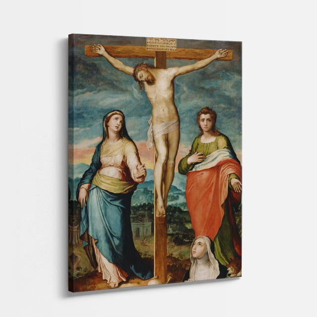 cuadro canvas religión cristiana cristo crucificado pintura clásica vertical
