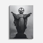 cuadro canvas religión cristiana estatua cristo brazos abiertos vertical