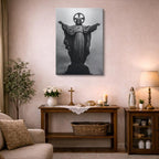 cuadro canvas religión cristiana estatua cristo brazos abiertos vertical