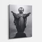 cuadro canvas religión cristiana estatua cristo brazos abiertos vertical