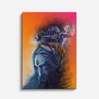 cuadro canvas religión cristiana cristo naranja arte abstracto vertical
