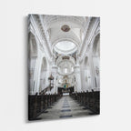cuadro canvas religión cristiana nave central catedral blanca vertical