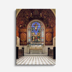 cuadro canvas religión cristiana vitral altar madera oscura vertical