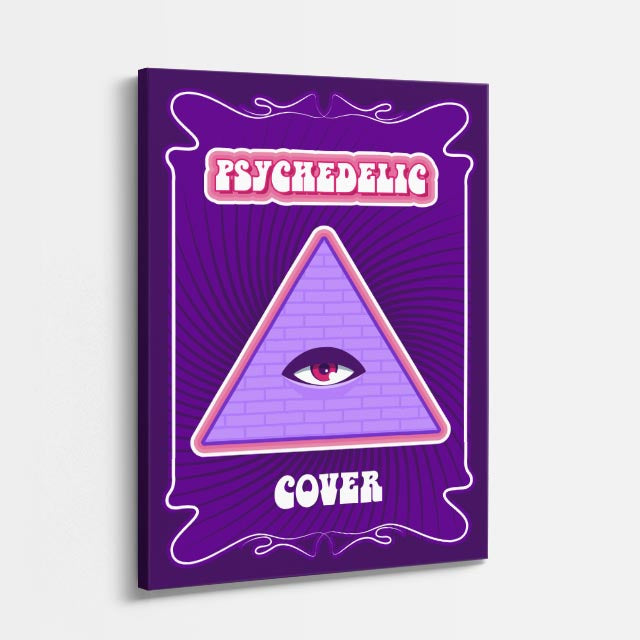 cuadro canvas 70s psicodelia psychedelic cover ojo triángulo vertical