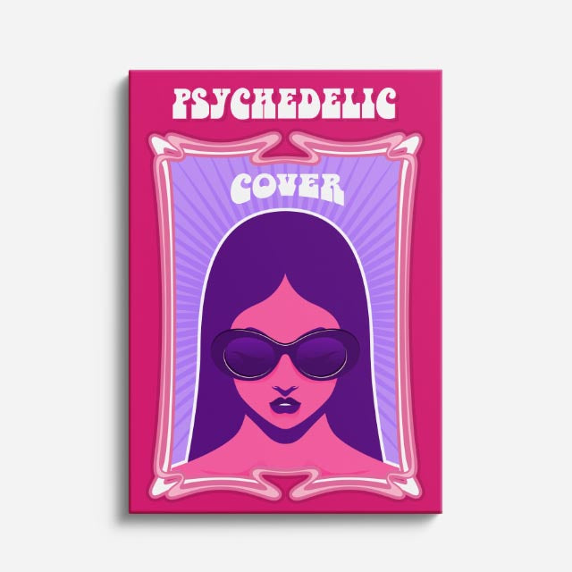 cuadro canvas 70s psicodelia chica psicodélica cover rosa vertical