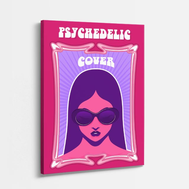 cuadro canvas 70s psicodelia chica psicodélica cover rosa vertical