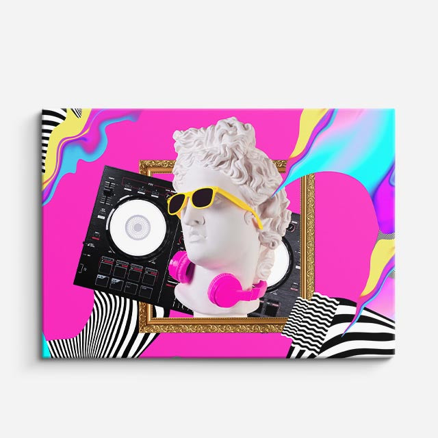 Cuadro canvas DJ Clasico Psicodelico - Esculturas Hipsters Pop Art & Color - Vista Frente