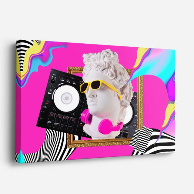 Cuadro canvas DJ Clasico Psicodelico - Esculturas Hipsters Pop Art & Color - Vista Perspectiva