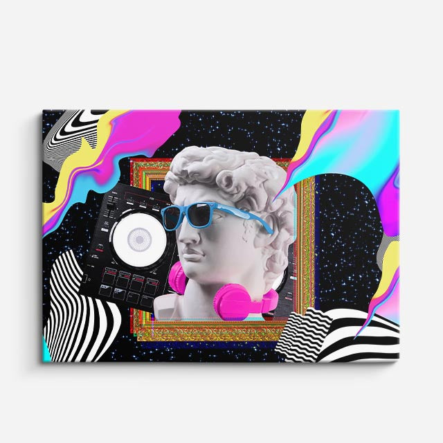 Cuadro canvas DJ Neon Ondulado - Esculturas Hipsters Pop Art & Color - Vista Frente