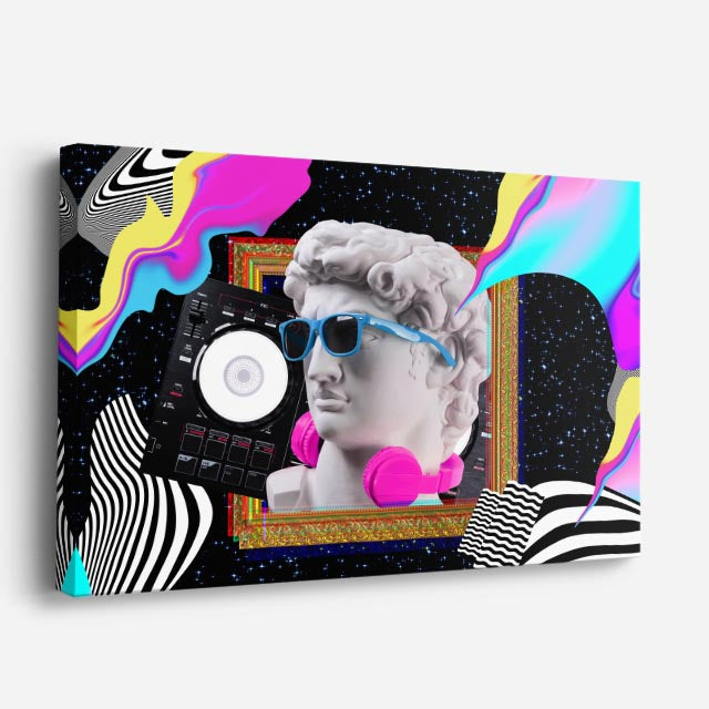 Cuadro canvas DJ Neon Ondulado - Esculturas Hipsters Pop Art & Color - Vista Perspectiva