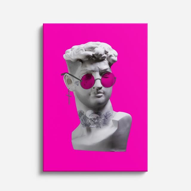 Cuadro canvas Busto Pop en Fucsia - Esculturas Hipsters Pop Art & Color - Vista Frente