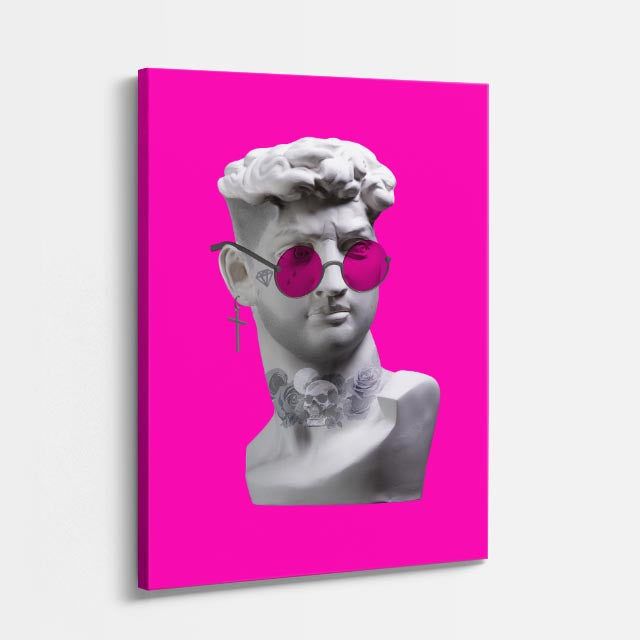 Cuadro canvas Busto Pop en Fucsia - Esculturas Hipsters Pop Art & Color - Vista Perspectiva