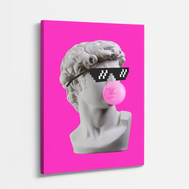 Cuadro canvas Bubblegum en Fucsia - Esculturas Hipsters Pop Art & Color - Vista Perspectiva