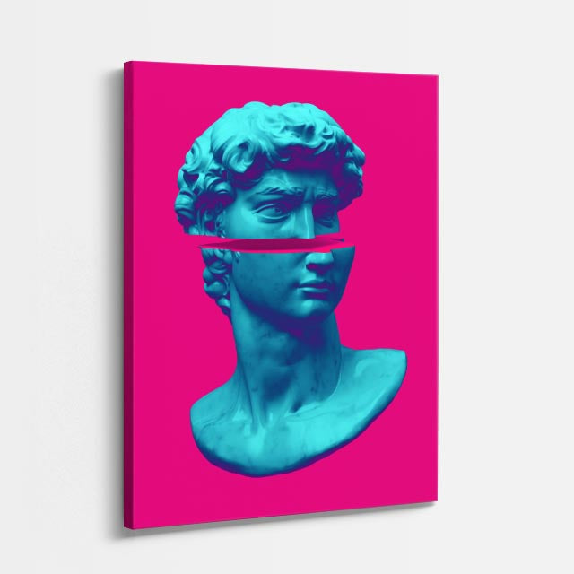 Cuadro canvas David Cian en Fucsia - Esculturas Hipsters Pop Art & Color - Vista Perspectiva
