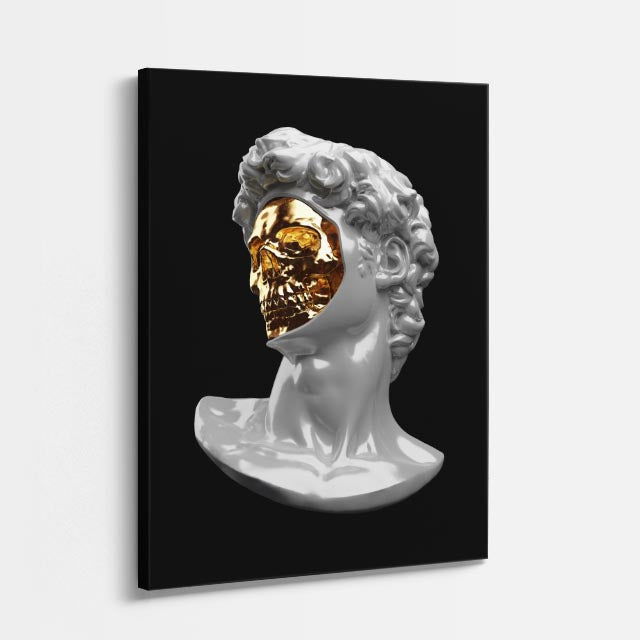 Cuadro canvas David Dorado y Oscuro - Esculturas Hipsters Pop Art & Color - Vista Perspectiva