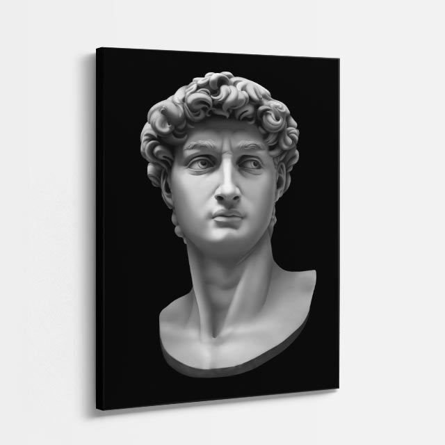 Cuadro canvas David Clasico Oscuro - Esculturas Hipsters Pop Art & Color - Vista Perspectiva