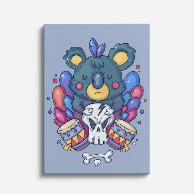 Cuadro canvas Oso Calavera Urbano - Ilustraciones Pop Pop Art & Color - Vista Frente