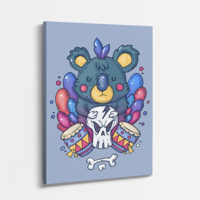 Cuadro canvas Oso Calavera Urbano - Ilustraciones Pop Pop Art & Color - Vista Perspectiva