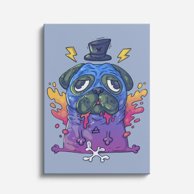 Cuadro canvas Monstruo Sombrero Negro - Ilustraciones Pop Pop Art & Color - Vista Frente