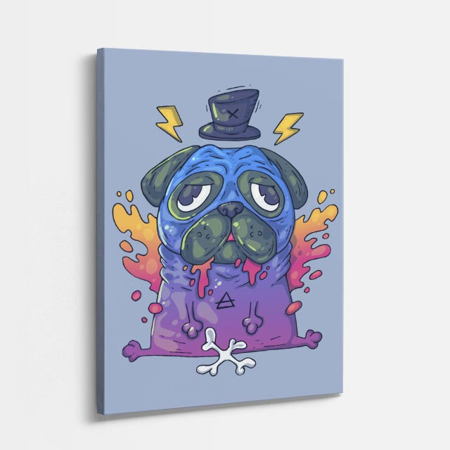 Cuadro canvas Monstruo Sombrero Negro - Ilustraciones Pop Pop Art & Color - Vista Perspectiva