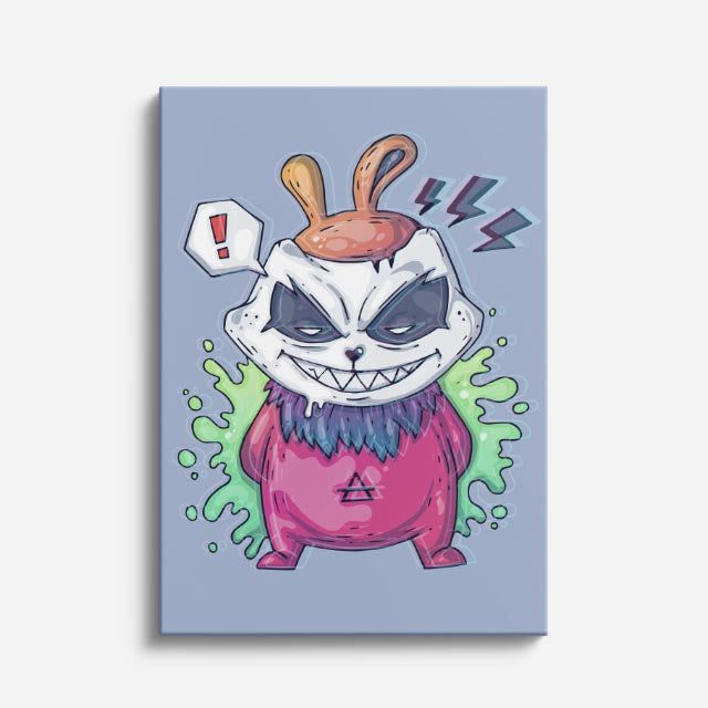 Cuadro canvas Panda Malo en Rosa - Ilustraciones Pop Pop Art & Color - Vista Frente