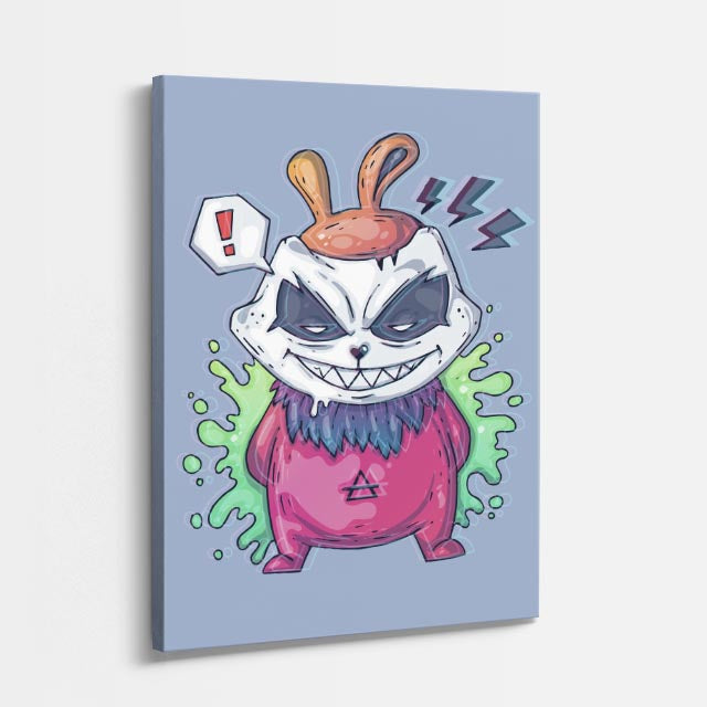 Cuadro canvas Panda Malo en Rosa - Ilustraciones Pop Pop Art & Color - Vista Perspectiva