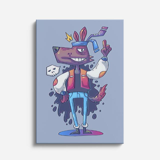 Cuadro canvas Robot Monstruo Naranja - Ilustraciones Pop Pop Art & Color - Vista Frente