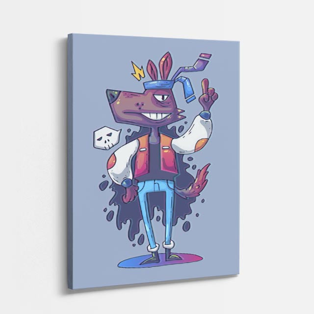 Cuadro canvas Robot Monstruo Naranja - Ilustraciones Pop Pop Art & Color - Vista Perspectiva
