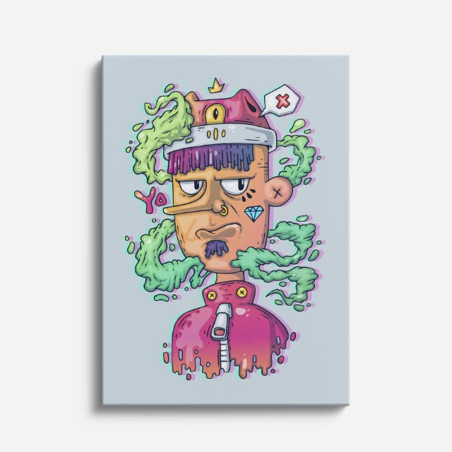 Cuadro canvas Chica Punk Verde - Ilustraciones Pop Pop Art & Color - Vista Frente
