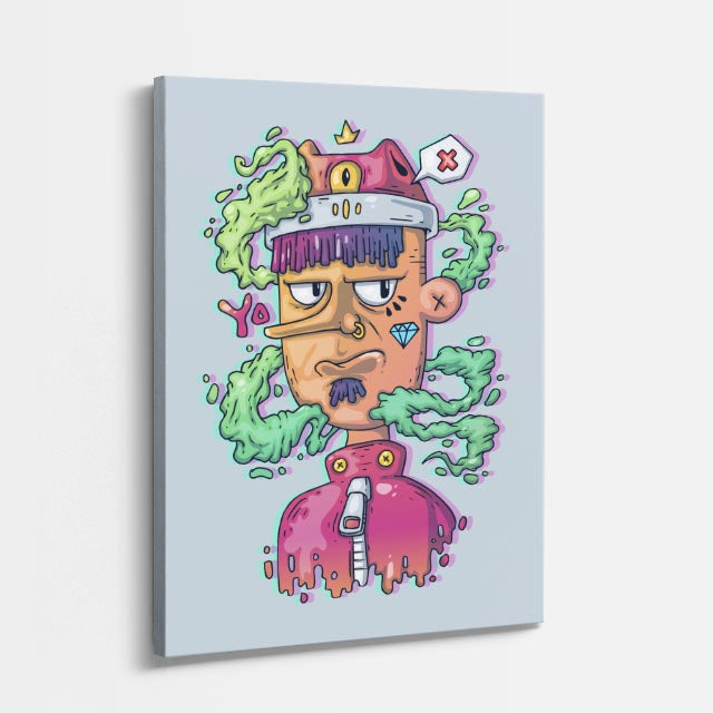 Cuadro canvas Chica Punk Verde - Ilustraciones Pop Pop Art & Color - Vista Perspectiva