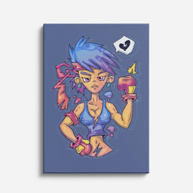 Cuadro canvas Chica Rebelde Cafe - Ilustraciones Pop Pop Art & Color - Vista Frente