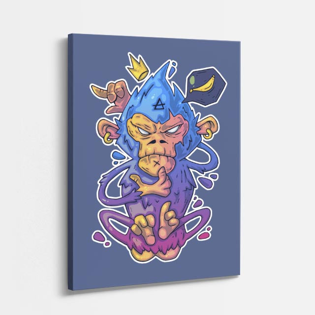 Cuadro canvas Monstruo Agua Azul - Ilustraciones Pop Pop Art & Color - Vista Perspectiva