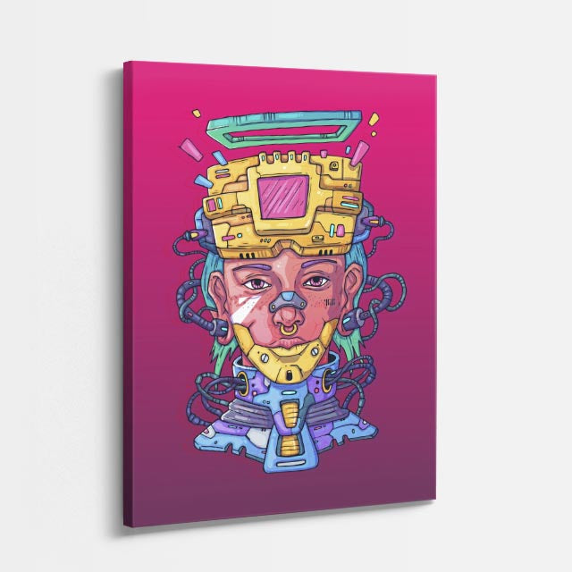 Cuadro canvas Rey Monstruo Dorado - Ilustraciones Pop Pop Art & Color - Vista Perspectiva