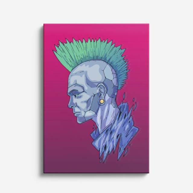 Cuadro canvas Leon Punk Fucsia - Ilustraciones Pop Pop Art & Color - Vista Frente