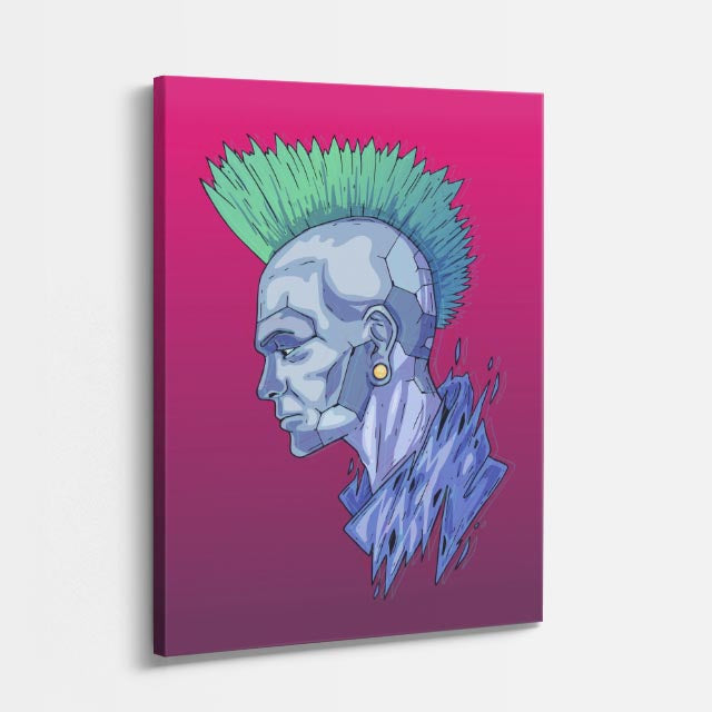 Cuadro canvas Leon Punk Fucsia - Ilustraciones Pop Pop Art & Color - Vista Perspectiva