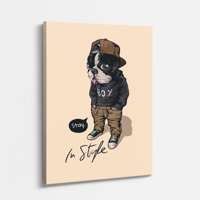 Cuadro canvas Gato In Style Negro - Ilustraciones Pop Pop Art & Color - Vista Perspectiva