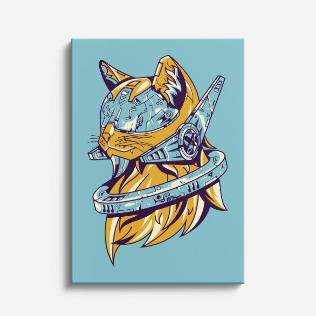 Cuadro canvas Tigre Dragon Dorado - Ilustraciones Pop Pop Art & Color - Vista Frente