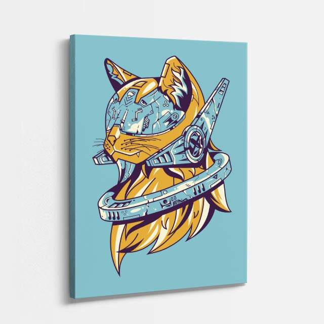 Cuadro canvas Tigre Dragon Dorado - Ilustraciones Pop Pop Art & Color - Vista Perspectiva