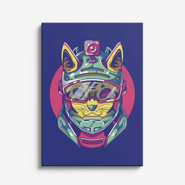 Cuadro canvas Gato Astronauta Rosa - Ilustraciones Pop Pop Art & Color - Vista Frente