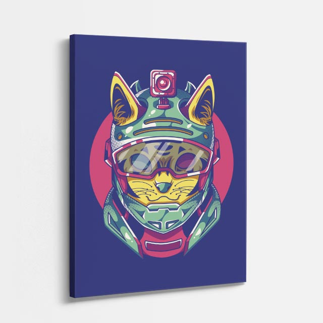 Cuadro canvas Gato Astronauta Rosa - Ilustraciones Pop Pop Art & Color - Vista Perspectiva