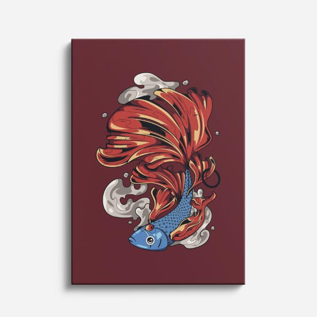 Cuadro canvas Gallo Oscuro Rojo - Ilustraciones Pop Pop Art & Color - Vista Frente