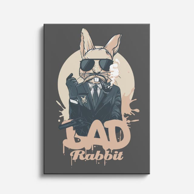 Cuadro canvas Conejo Bad Rabbit - Ilustraciones Pop Pop Art & Color - Vista Frente