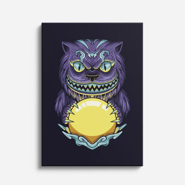 Cuadro canvas Gato Cheshire Morado - Ilustraciones Pop Pop Art & Color - Vista Frente