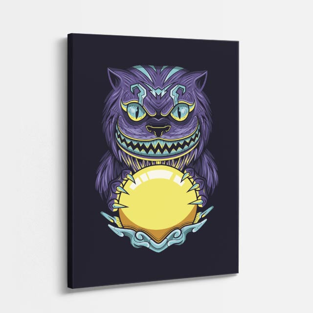 Cuadro canvas Gato Cheshire Morado - Ilustraciones Pop Pop Art & Color - Vista Perspectiva