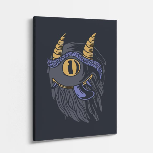 Cuadro canvas Cabra Oscura Dorada - Ilustraciones Pop Pop Art & Color - Vista Perspectiva
