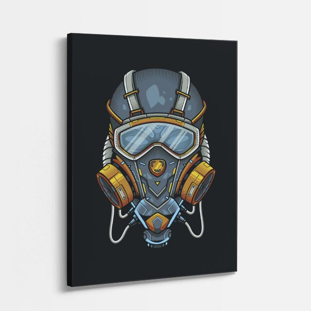 Cuadro canvas Robot Mech Dorado - Ilustraciones Pop Pop Art & Color - Vista Perspectiva