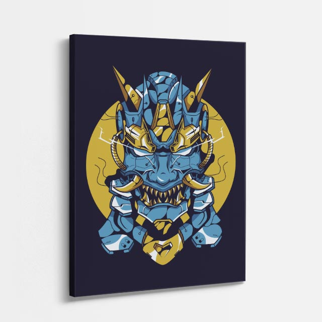 Cuadro canvas Dragon Azul Epico - Ilustraciones Pop Pop Art & Color - Vista Perspectiva