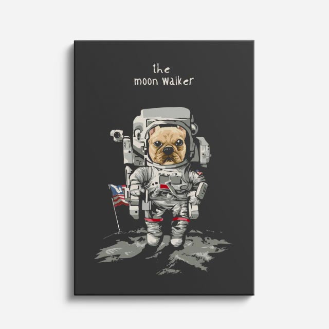 Cuadro canvas Astronauta Moon Walker - Ilustraciones Pop Pop Art & Color - Vista Frente